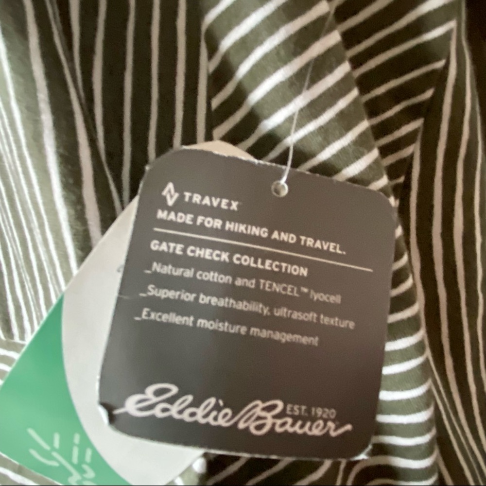 NWT EDDIE BAUER | Ladies Gate Check Mixed-Stripe U-Neck Tank Top Sz M Easy Care - Picture 8 of 15